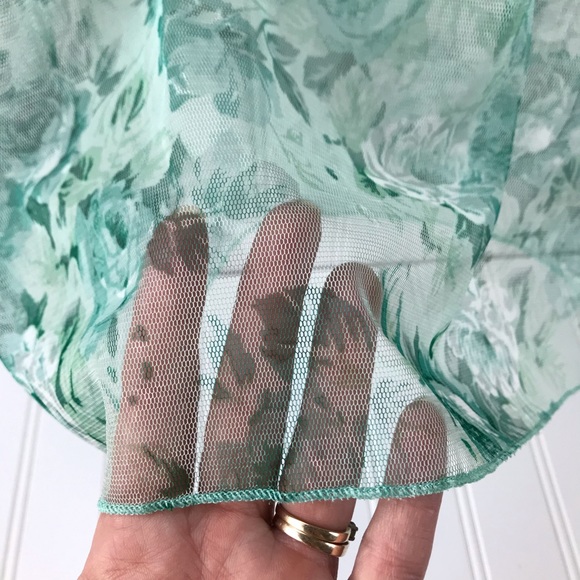 NEW Zara | Tulle Sheer Green Floral Top | Small - Picture 6 of 8